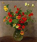 Henri Fantin-Latour Nasturtiums painting